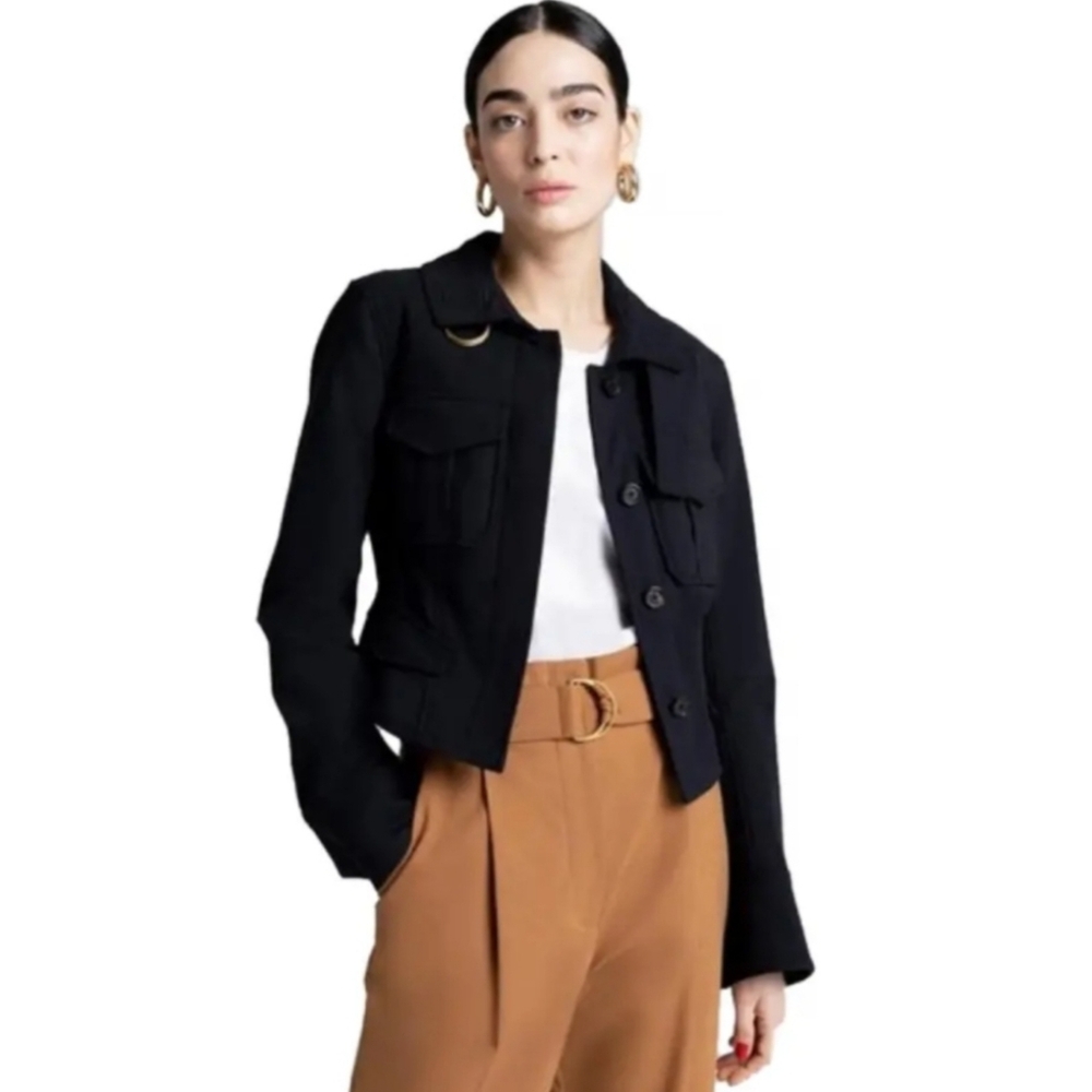 A.L.C. Black Blazer Lorimer Cargo Utility Jacket Size 8 Medium